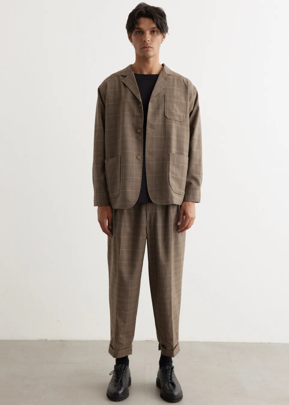 2 Pleats Tapered Twill Pants