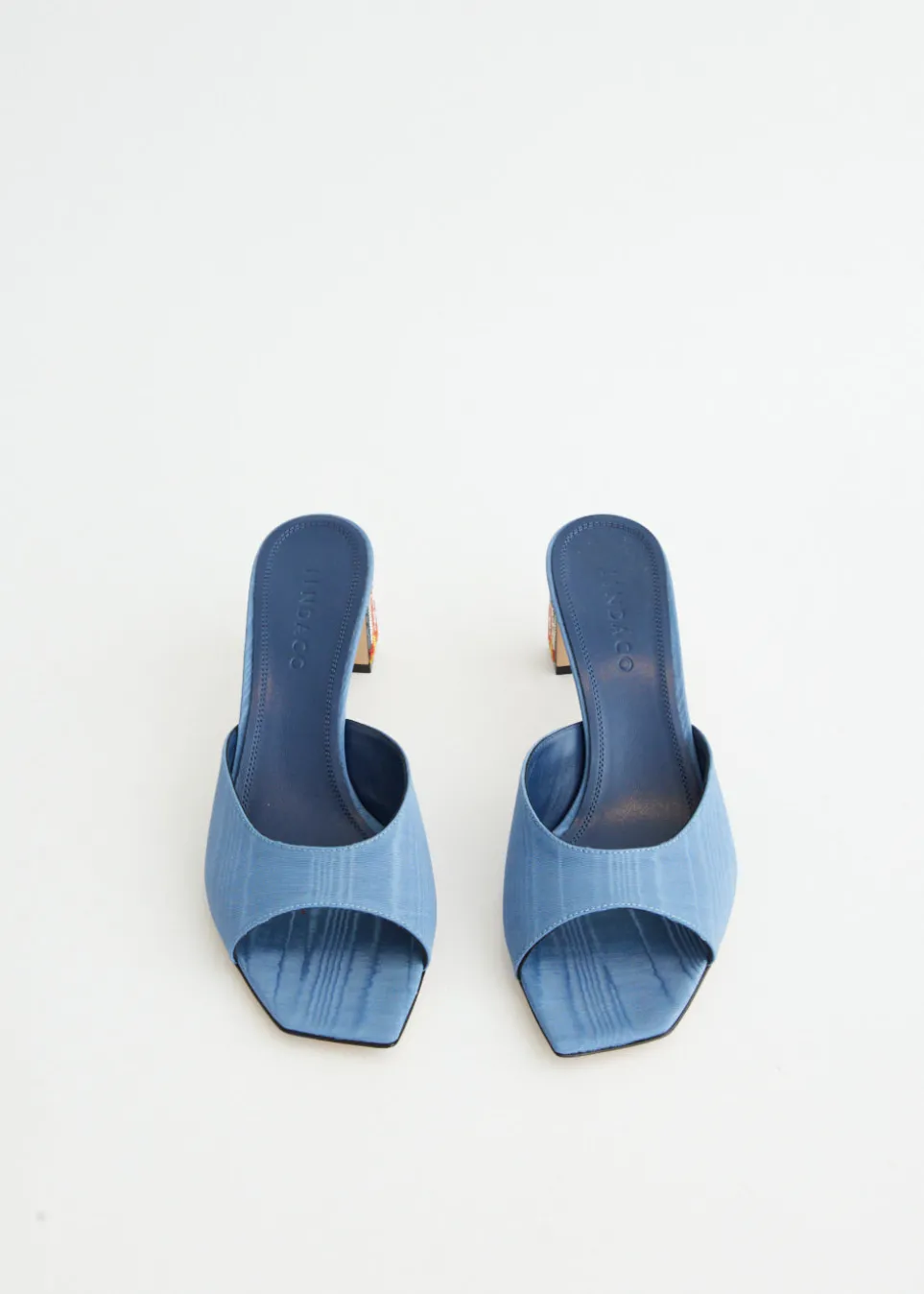 Ade Grosgrain Moire Denim Mules