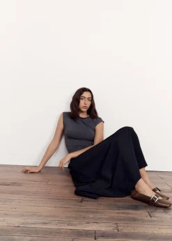 Agent Cap Sleeve Gathered Top