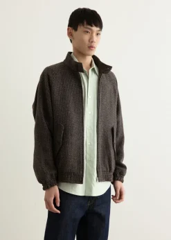 Alpaca Wool Silk Tweed Zip Blouson