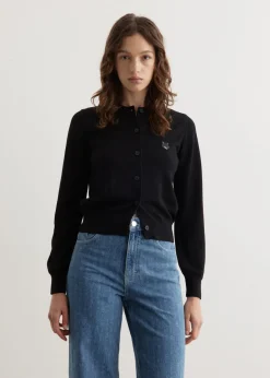 Bold Fox Head Patch Regular Cardigan