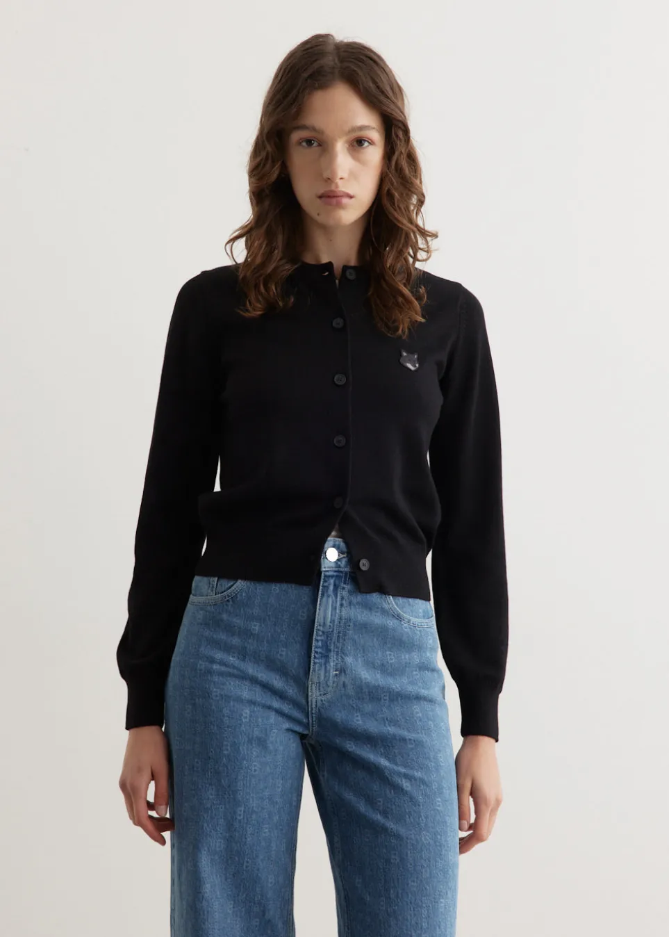 Bold Fox Head Patch Regular Cardigan