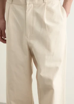 Chino Tuck Straight Cotton Duck Pants