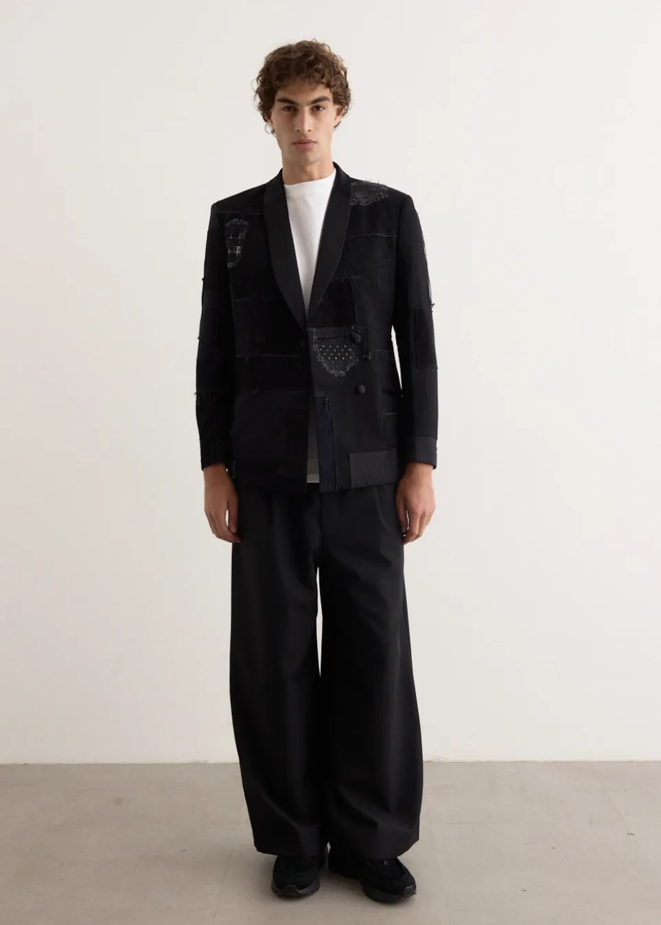 Cotton Denim x Multi Fabrics Patchwork Jacket