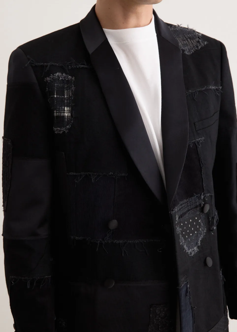 Cotton Denim x Multi Fabrics Patchwork Jacket