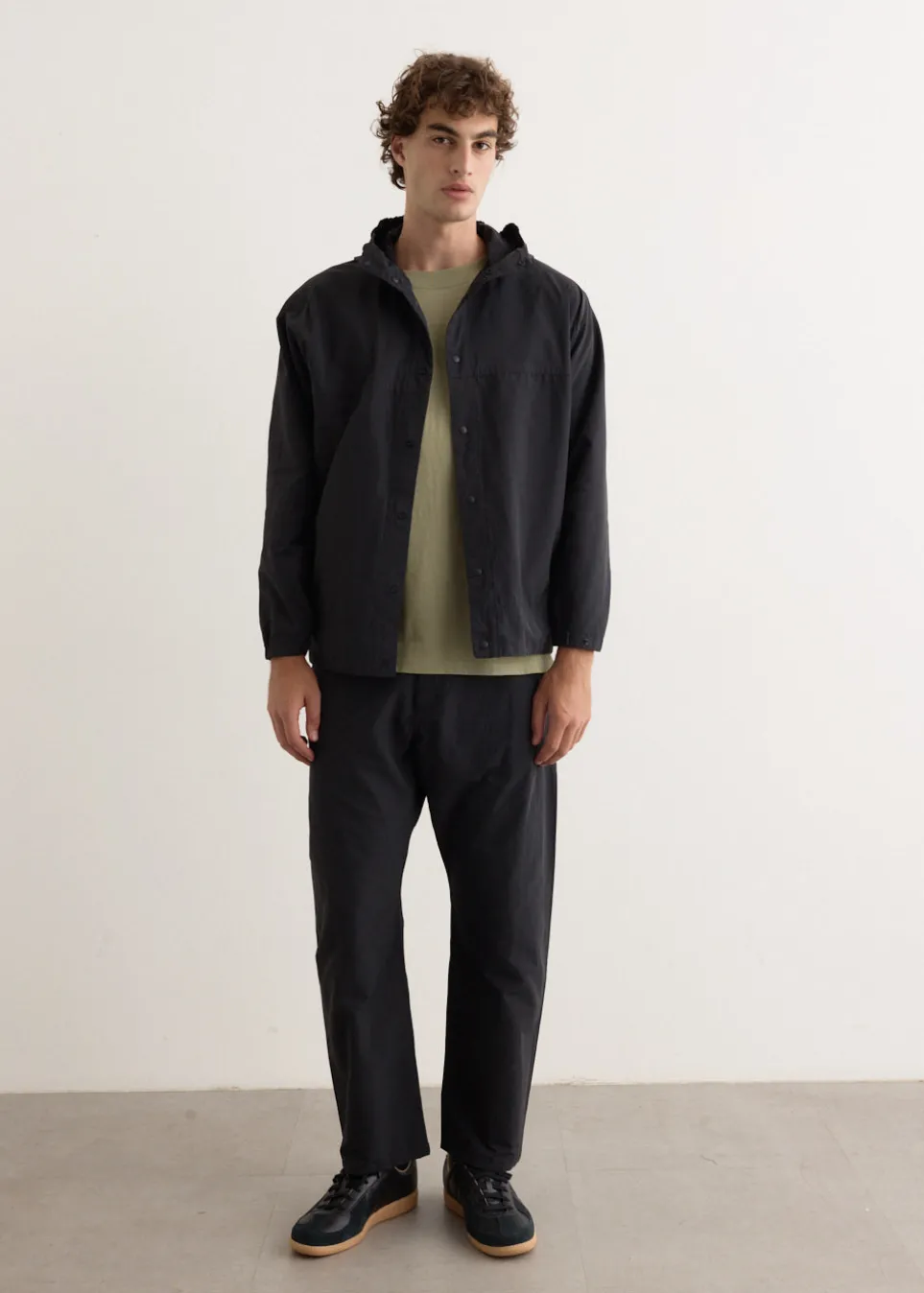 Cotton Nylon Short Parka