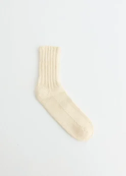 Cotton Silk Rib Socks