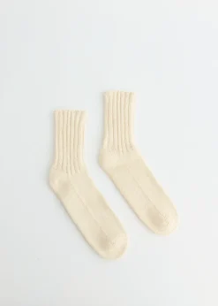 Cotton Silk Rib Socks
