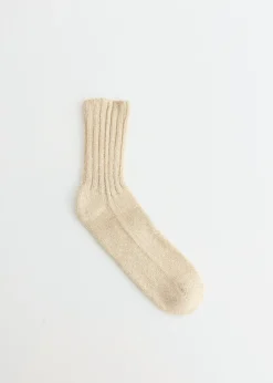 Cotton Silk Rib Socks