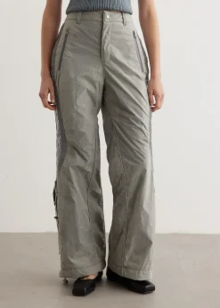 Crack Padded Lace-Up Wide Pants