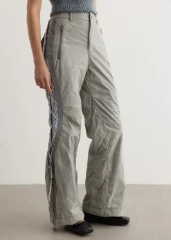 Crack Padded Lace-Up Wide Pants