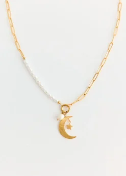 Crescent Moon Pendant Necklace