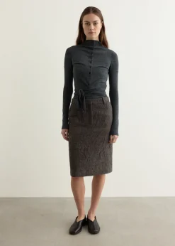 Crumpled Wool H-Line Skirt
