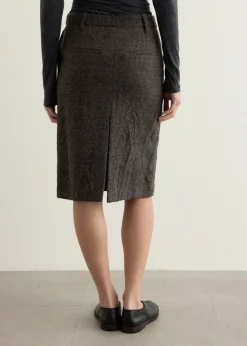 Crumpled Wool H-Line Skirt