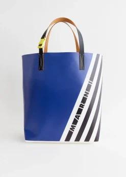 Diagonal Stripe Shopping Tote