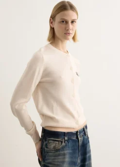 Double Bold Fox Head Patch Regular Cardigan