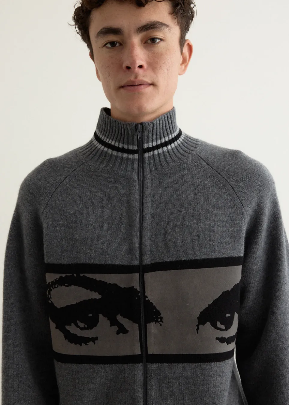 Eyes Zip Thru Knit