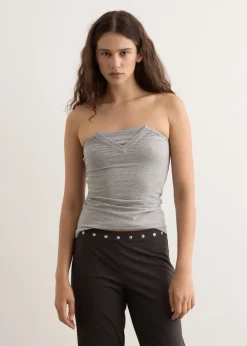 Folded V-Neck Top