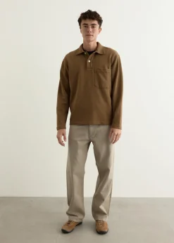 Fraser Relaxed Organic Loopback Long Sleeve Polo