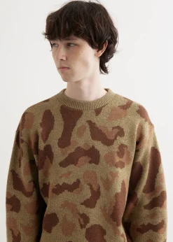 5G Camo Knit Vintage Crew Sweater