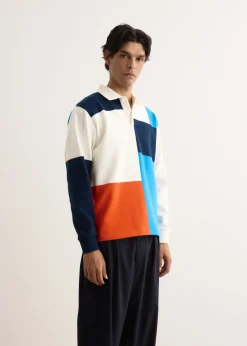 Knit Ragger Colour Block on Embroidery Polo
