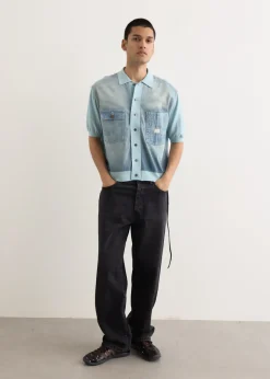 Knit x 8oz Denim Coverall Polo Shirt