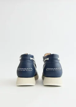 Leather Zip Deck Sneakers