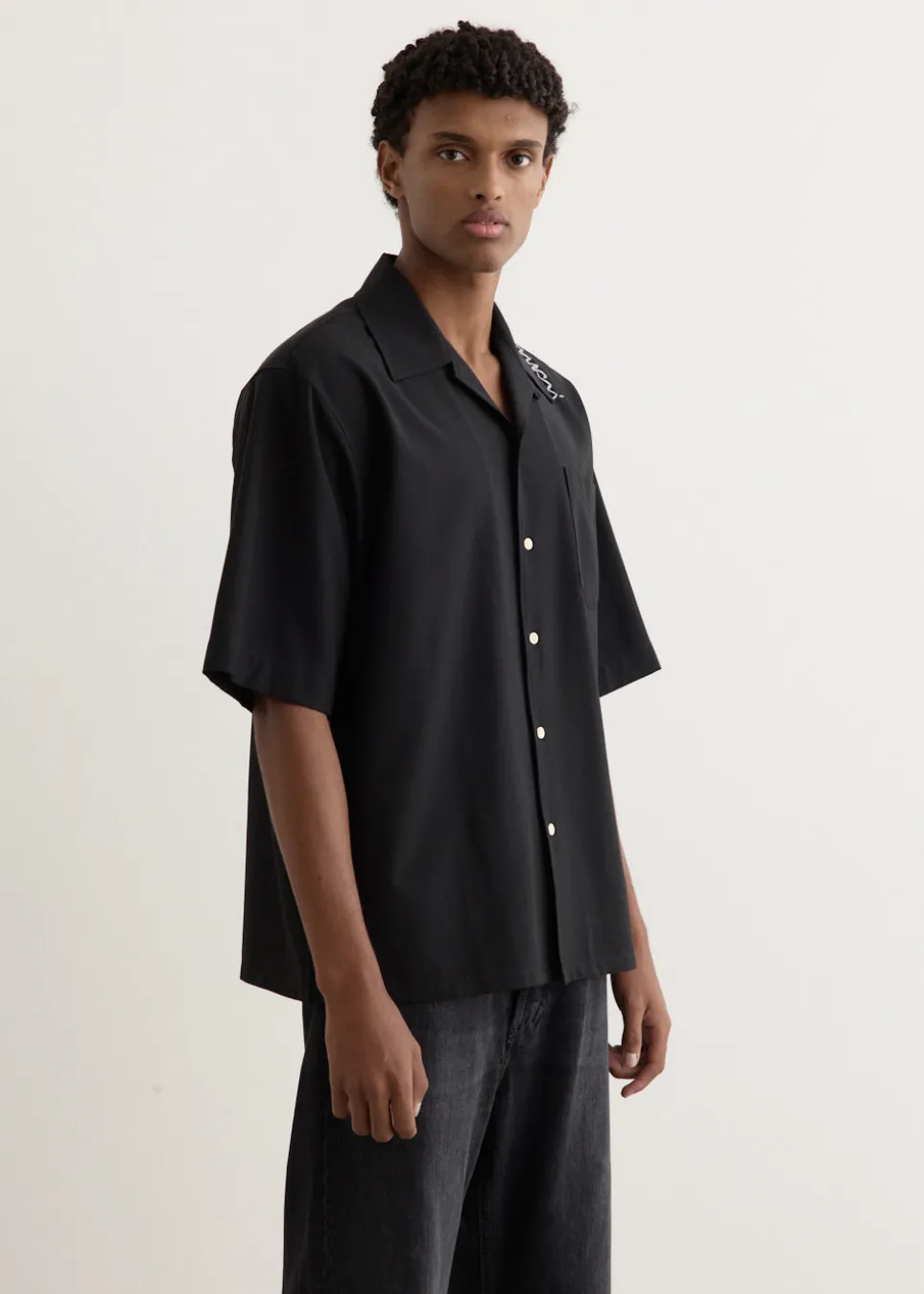 Light Wool Shoulder Logo Shirt