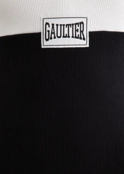 Long Colour Block With Gaultier Patch Dress