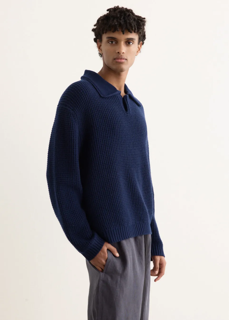 Long Sleeve Button Polo Sweater