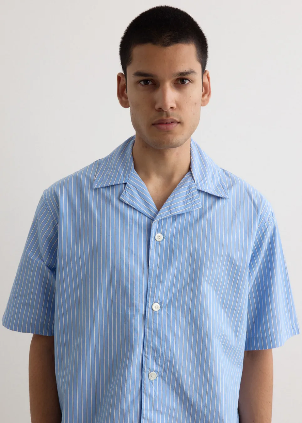 Mads Poplin Stripe Short Sleeve Shirt