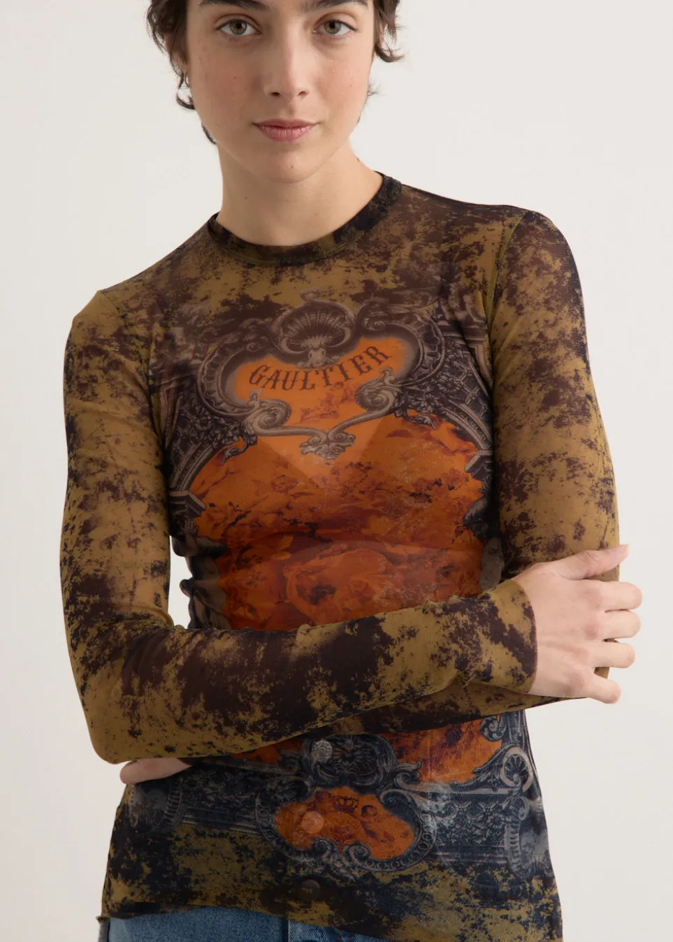 Mesh Long Sleeve Top