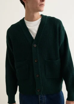 Michael Plaited Waffle Cardigan