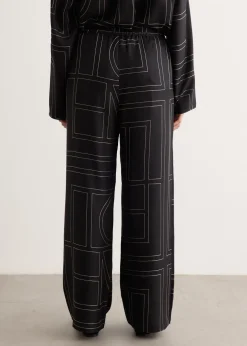 Monogram Silk Pj Bottoms