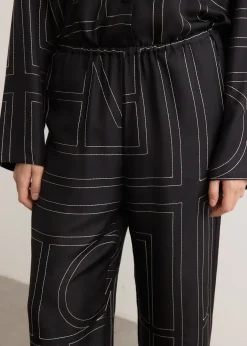 Monogram Silk Pj Bottoms