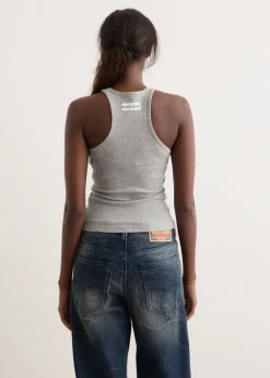 Moon Logo Ribbed Jersey Tank Top