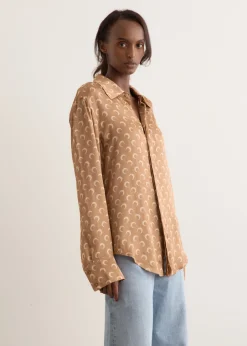 Moon Satin Button Down Shirt