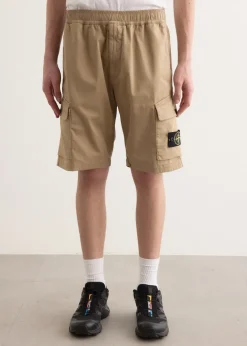 Organic Stretch Cotton Satin Cargo Shorts
