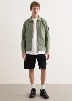 Organic Stretch Cotton Satin Cargo Shorts