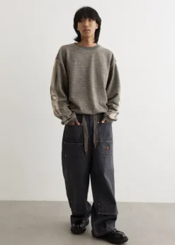 14oz BLKxECR Denim W-Knee EASY Baggy Pants