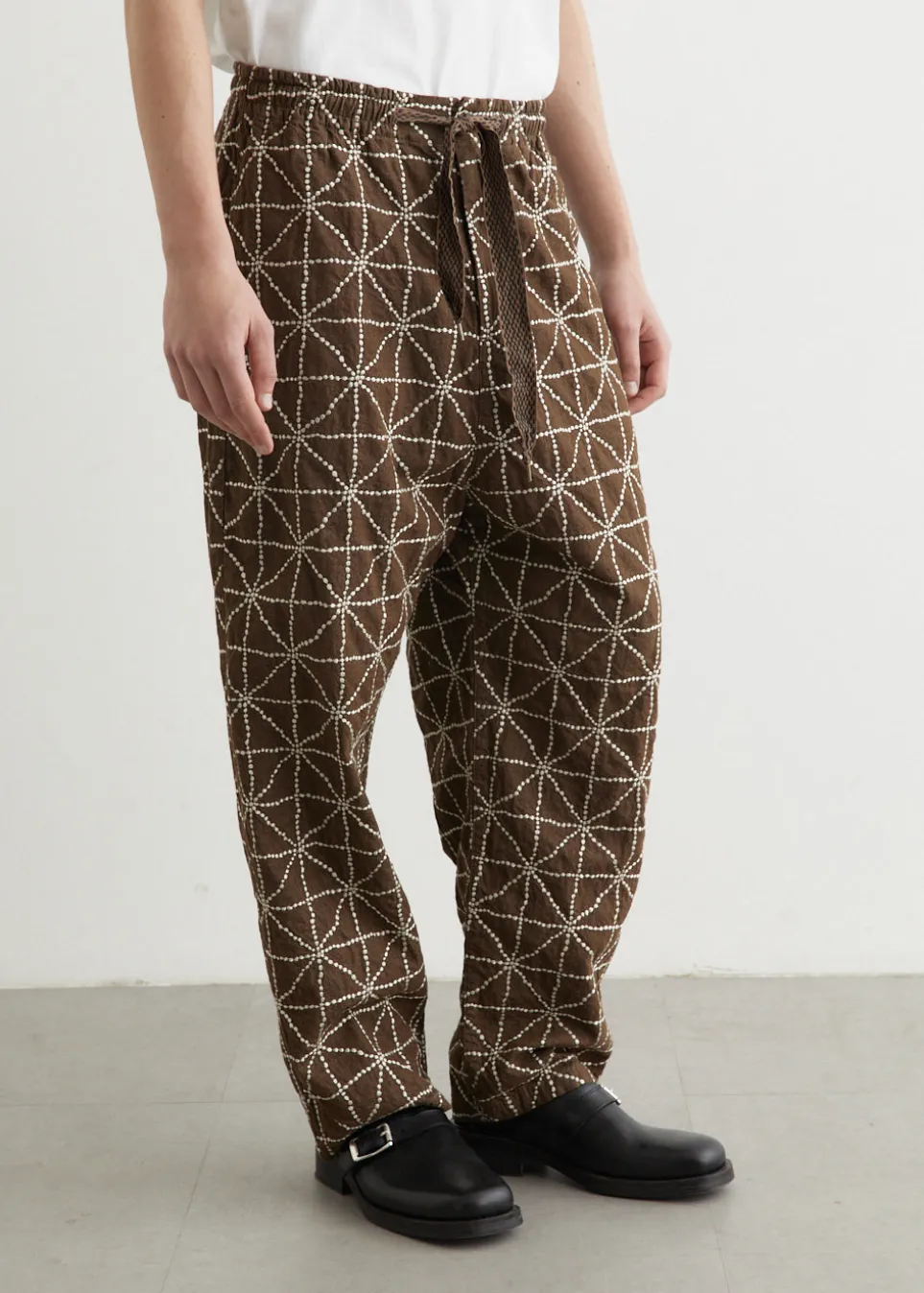 8oz Color Denim FOLK-DOJO Embroidery EASY Pants