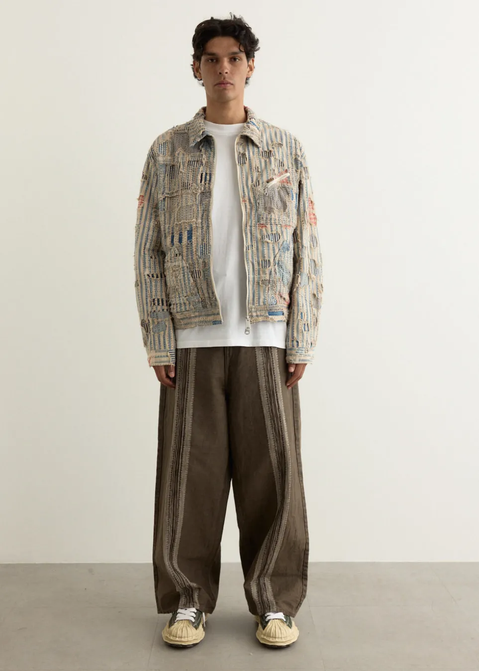 12oz YAGASURI Jacquard Denim PORT Baggy Pants