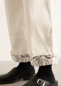 Paisley Embroidered Cuff Trousers