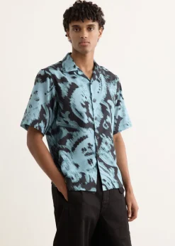 Paisley Print Silk Camp Collar Shirt