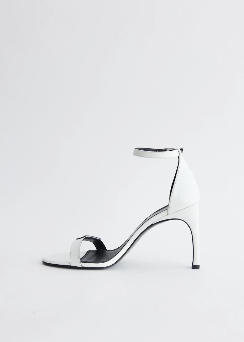 Patent Skinny Strap Logo Sandals