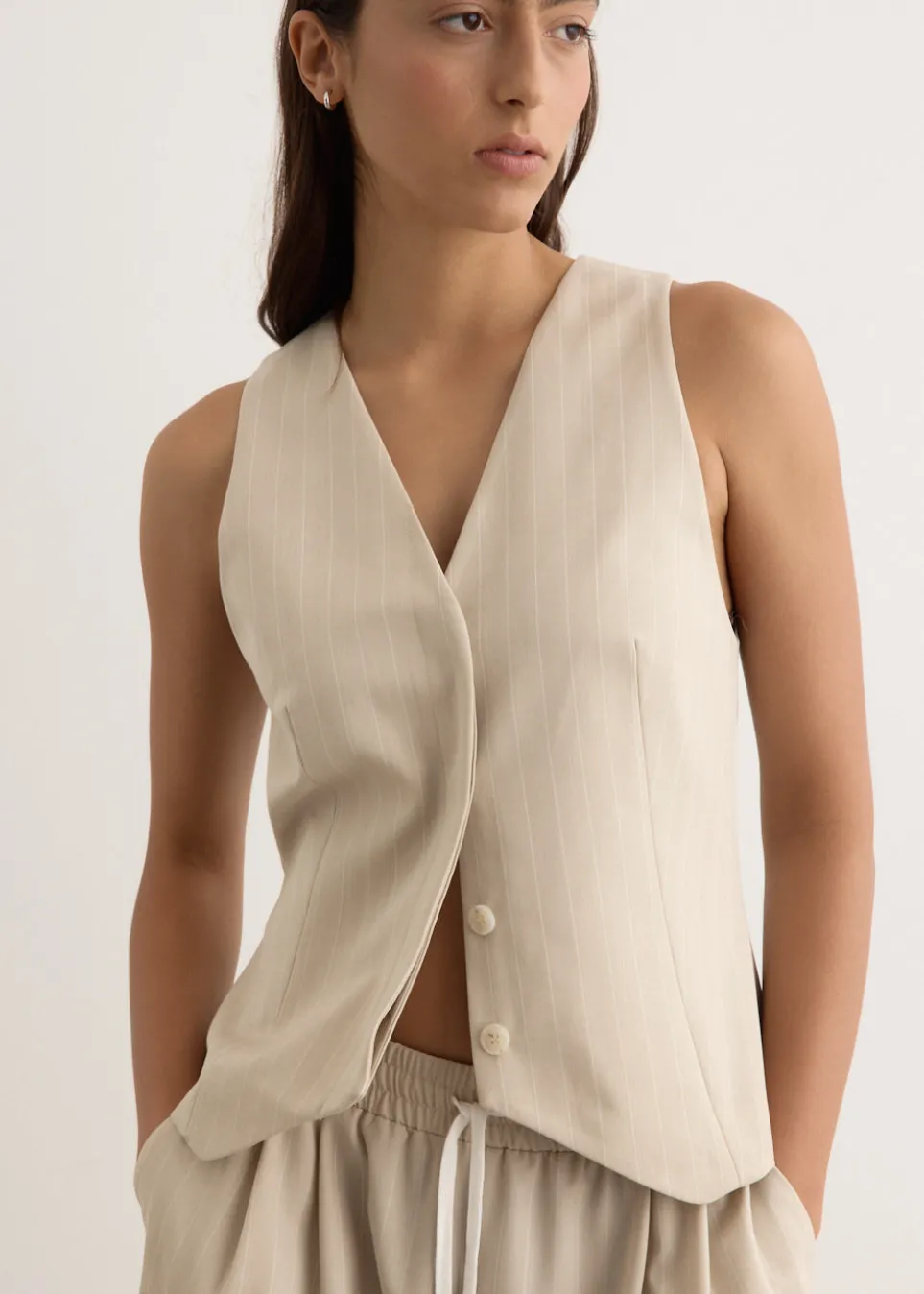Pinstripe Wool Vest