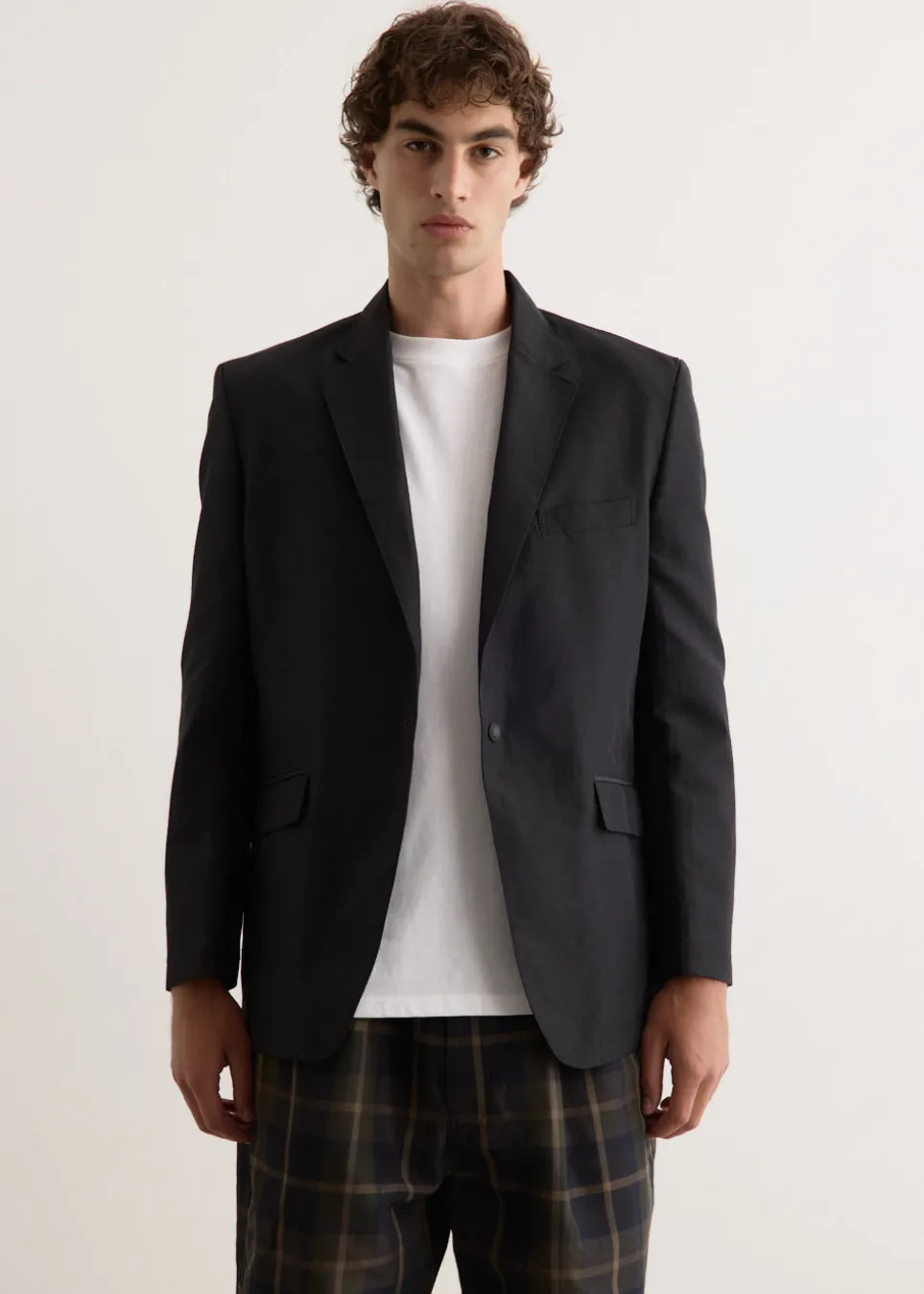 Polyester Ramie Poplin Tailored Jacket