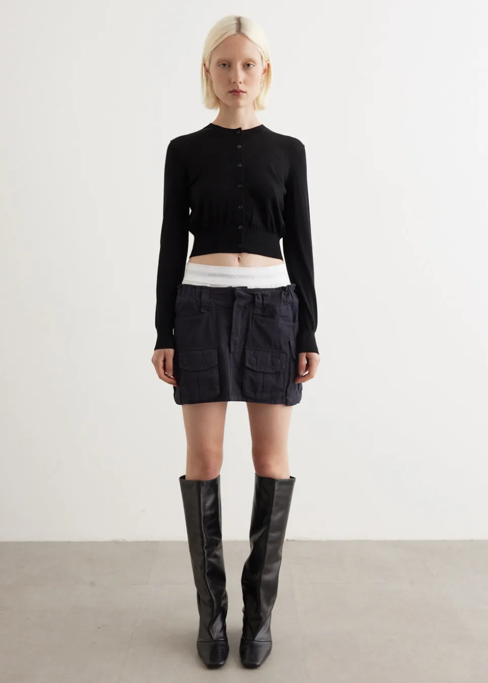 Pre-Styled Cargo Skirt With Logo Elastic