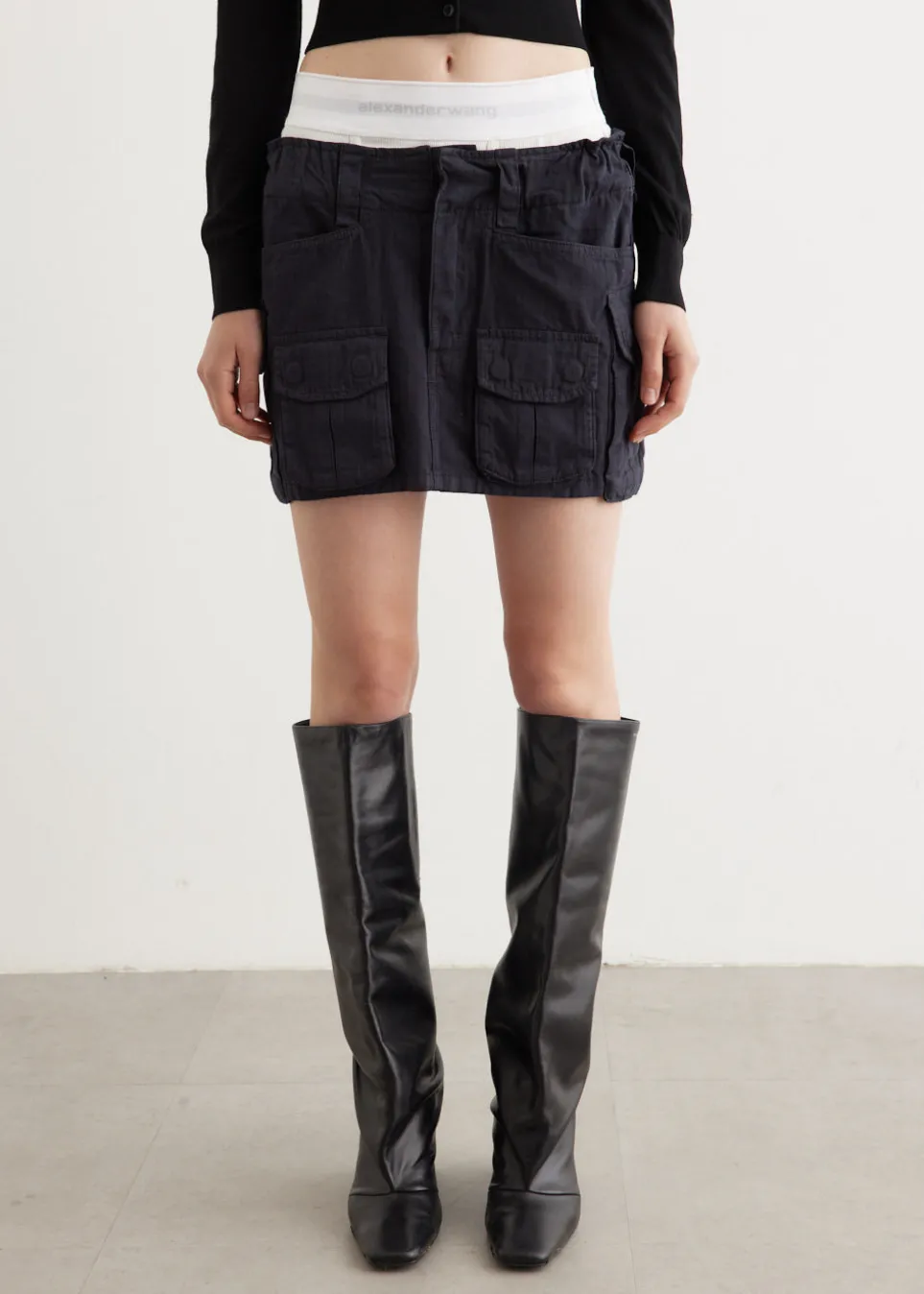 Pre-Styled Cargo Skirt With Logo Elastic