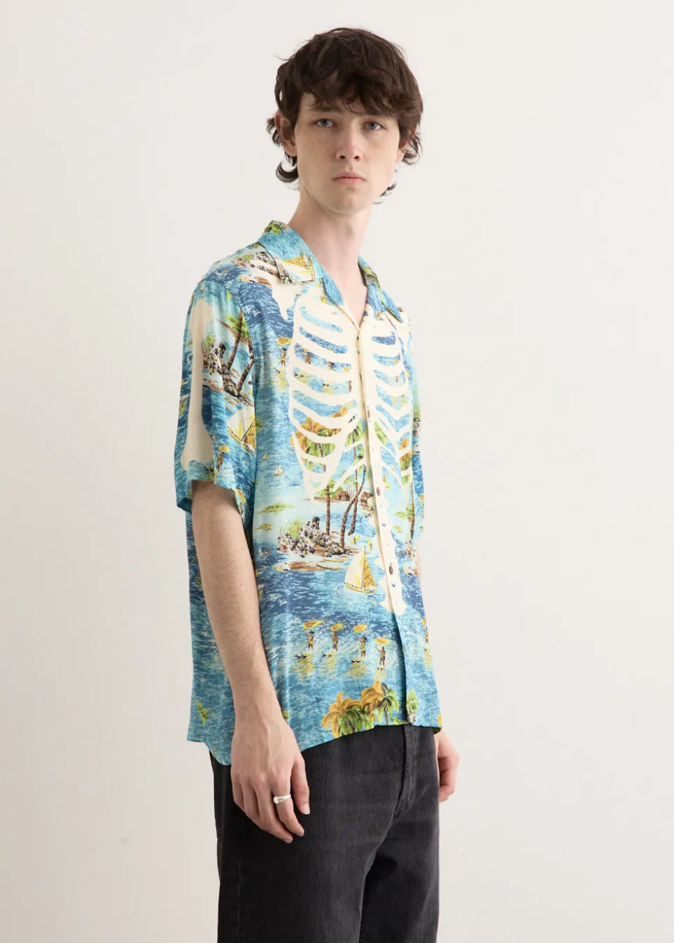 Rayon KAMEKAMEHA BONE Aloha Shirt